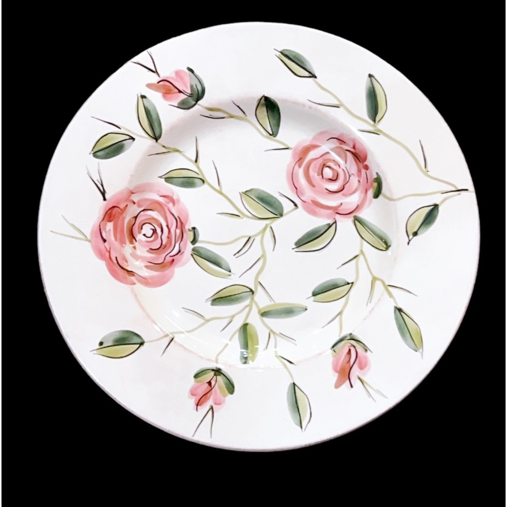 - Pier 1 Hand Painted Toscana Roses Large Serving Platter Plate 14 1/4”